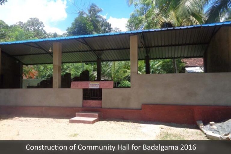 Sirio Ltd - Community hall for Badalgama Katukenda 2016